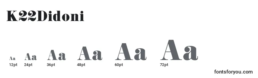 K22Didoni Font Sizes