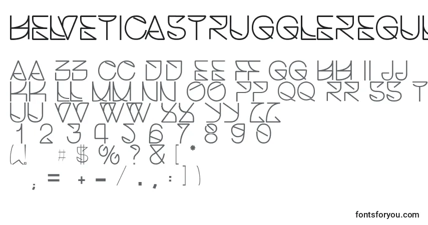 Fuente Helveticastruggleregular (69051) - alfabeto, números, caracteres especiales