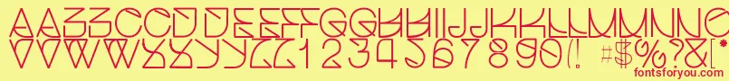 Helveticastruggleregular-Schriftart – Rote Schriften auf gelbem Hintergrund