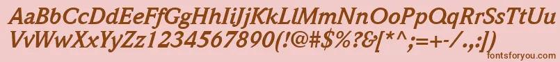 More about QuintessenceSsiBoldItalic Font QuintessenceSsiBoldItalic Font – Brown Fonts on Pink Background