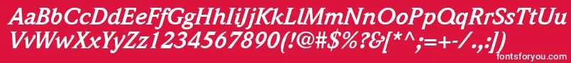 QuintessenceSsiBoldItalic Font – White Fonts on Red Background