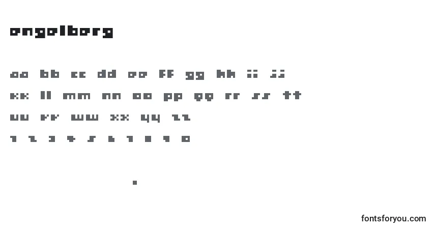 Czcionka Engelberg – alfabet, cyfry, specjalne znaki
