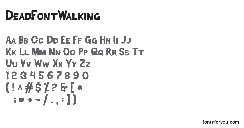A fonte DeadFontWalking – alfabeto, números, caracteres especiais