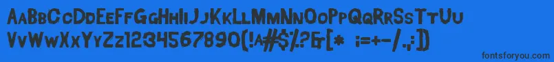 Шрифт DeadFontWalking – чёрные шрифты на синем фоне