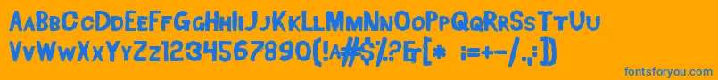 DeadFontWalking Font – Blue Fonts on Orange Background