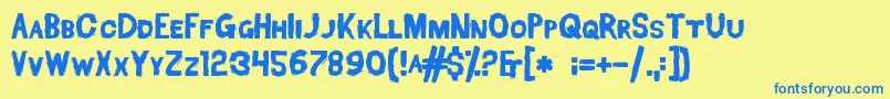DeadFontWalking Font – Blue Fonts on Yellow Background