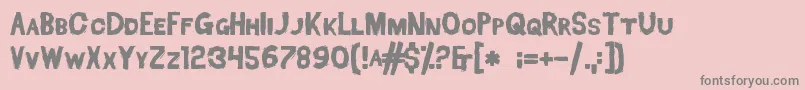 フォントDeadFontWalking – ピンクの背景に灰色の文字