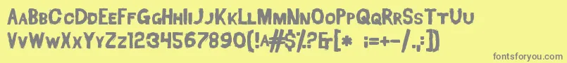 フォントDeadFontWalking – 黄色の背景に灰色の文字
