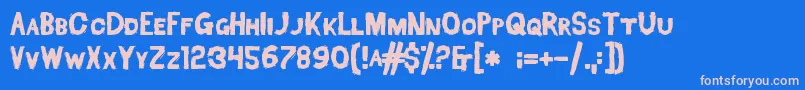 DeadFontWalking Font – Pink Fonts on Blue Background