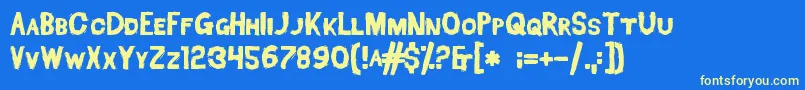 DeadFontWalking Font – Yellow Fonts on Blue Background