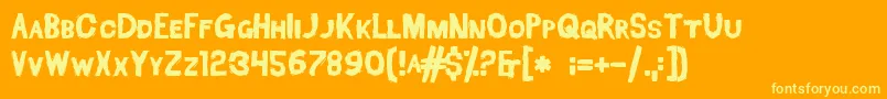 フォントDeadFontWalking – オレンジの背景に黄色の文字