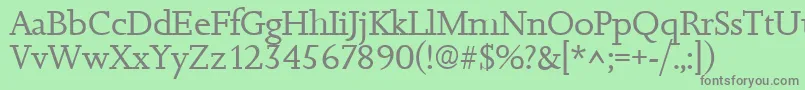 フォントJessicaRegular – 緑の背景に灰色の文字