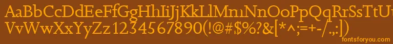 JessicaRegular Font – Orange Fonts on Brown Background