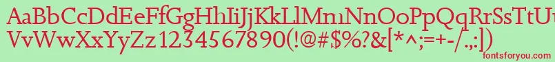 JessicaRegular Font – Red Fonts on Green Background