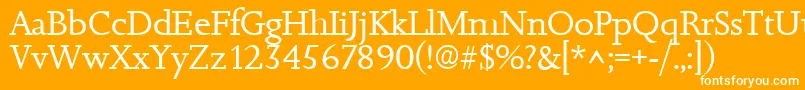 JessicaRegular-fontti – valkoiset fontit oranssilla taustalla