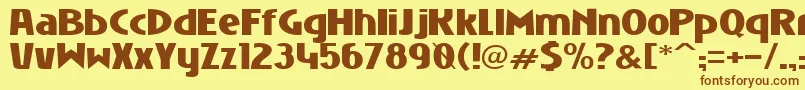 Niobbl Font – Brown Fonts on Yellow Background