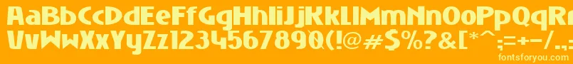 Niobbl Font – Yellow Fonts on Orange Background