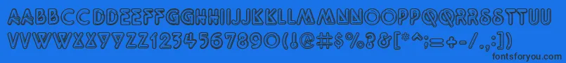 QuarkNeonRegular Font – Black Fonts on Blue Background