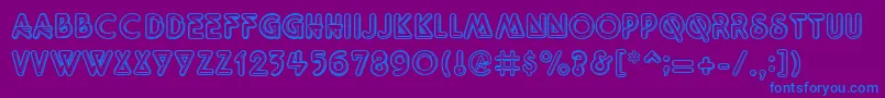 フォントQuarkNeonRegular – 紫色の背景に青い文字