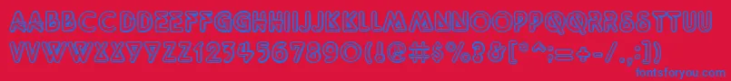 Шрифт QuarkNeonRegular – синие шрифты на красном фоне