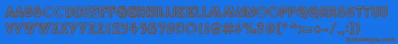 QuarkNeonRegular Font – Brown Fonts on Blue Background