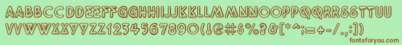 QuarkNeonRegular Font – Brown Fonts on Green Background