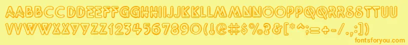 QuarkNeonRegular Font – Orange Fonts on Yellow Background