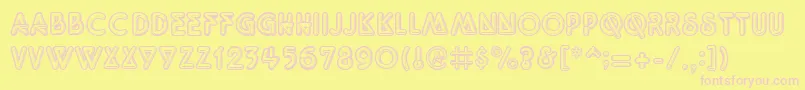 フォントQuarkNeonRegular – ピンクのフォント、黄色の背景