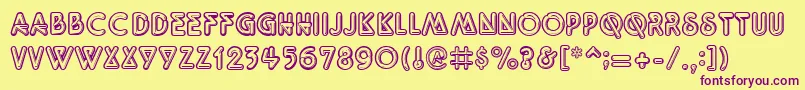 QuarkNeonRegular Font – Purple Fonts on Yellow Background