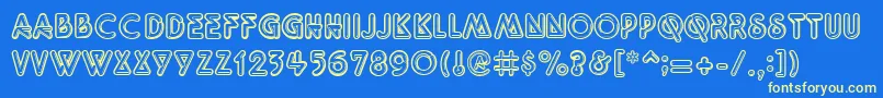 QuarkNeonRegular Font – Yellow Fonts on Blue Background