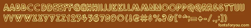 QuarkNeonRegular Font – Yellow Fonts on Brown Background