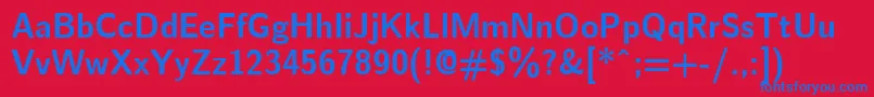 EmilBold Font – Blue Fonts on Red Background