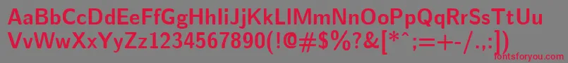 フォントEmilBold – 赤い文字の灰色の背景