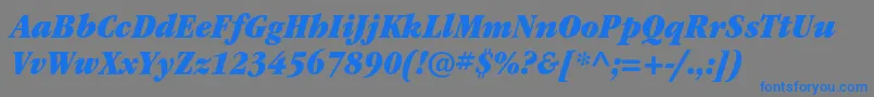 ItcgaramondstdUltnarrowita Font – Blue Fonts on Gray Background