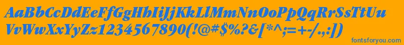 ItcgaramondstdUltnarrowita Font – Blue Fonts on Orange Background