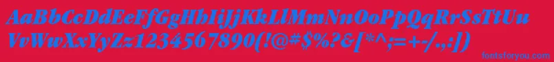 ItcgaramondstdUltnarrowita Font – Blue Fonts on Red Background