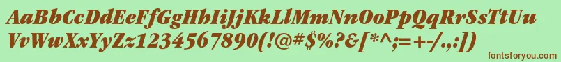 ItcgaramondstdUltnarrowita Font – Brown Fonts on Green Background