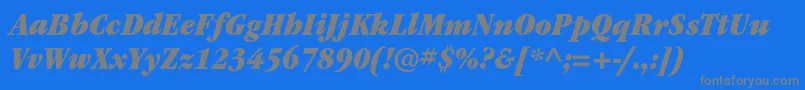 ItcgaramondstdUltnarrowita Font – Gray Fonts on Blue Background