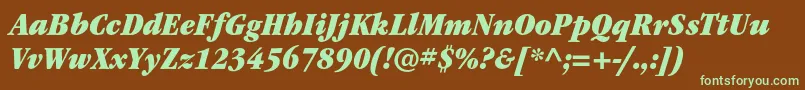 ItcgaramondstdUltnarrowita Font – Green Fonts on Brown Background