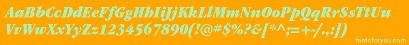 ItcgaramondstdUltnarrowita Font – Green Fonts on Orange Background