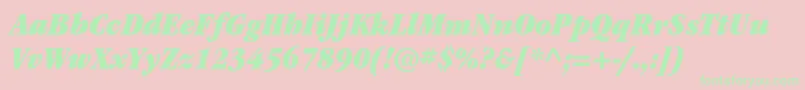 fuente ItcgaramondstdUltnarrowita – Fuentes Verdes Sobre Fondo Rosa