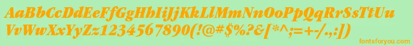ItcgaramondstdUltnarrowita Font – Orange Fonts on Green Background