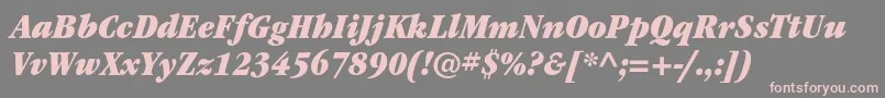 ItcgaramondstdUltnarrowita Font – Pink Fonts on Gray Background