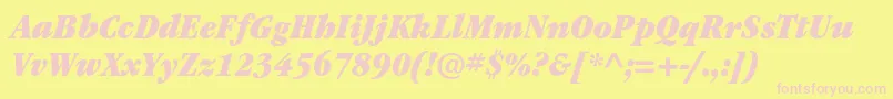 ItcgaramondstdUltnarrowita Font – Pink Fonts on Yellow Background