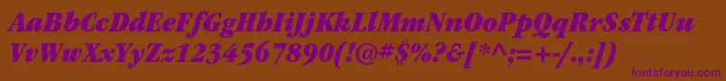 ItcgaramondstdUltnarrowita Font – Purple Fonts on Brown Background