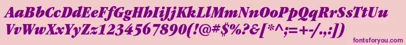 ItcgaramondstdUltnarrowita Font – Purple Fonts on Pink Background
