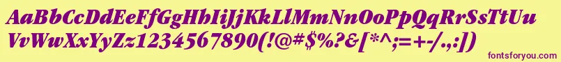 ItcgaramondstdUltnarrowita Font – Purple Fonts on Yellow Background