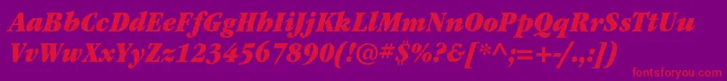 ItcgaramondstdUltnarrowita Font – Red Fonts on Purple Background