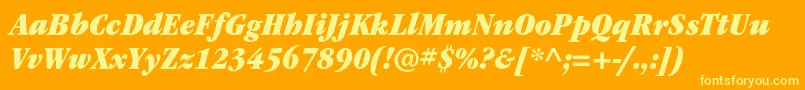 ItcgaramondstdUltnarrowita Font – Yellow Fonts on Orange Background