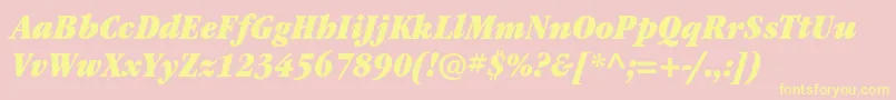 ItcgaramondstdUltnarrowita Font – Yellow Fonts on Pink Background